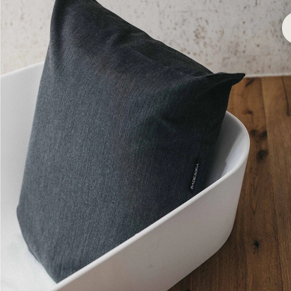 Badesofa MEDIUM size Elegant Charcoal/Black Bath Pillow